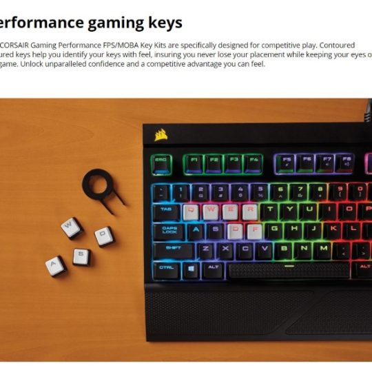 Corsair Gaming Performance FPS/MOBA Key Kit- White