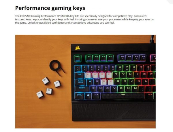 Corsair Gaming Performance FPS/MOBA Key Kit- White