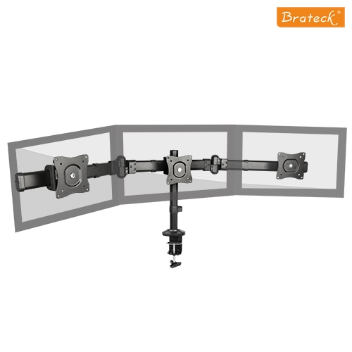 Brateck Triple Monitor Arm Mounts with Desk Clamp VESA 75/100mm Up to 27"