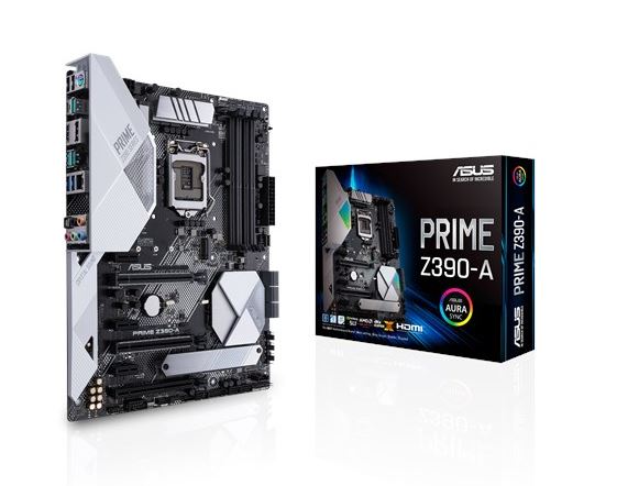 ASUS PRIME Z390-A Intel LGA 1151 ATX MB, DDR4 4266, Dual M2 For 8th/9th Gen Pentium/Celeron CPUs