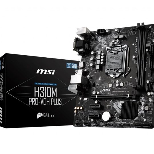 MSI H310M PRO-VDH PLUS mATX Motherboard - S1151 9Gen 2xDDR4 3xPCI-E, 2xUSB3.1, 4xUSB2.0, 1xHDMI, 1xD-Sub