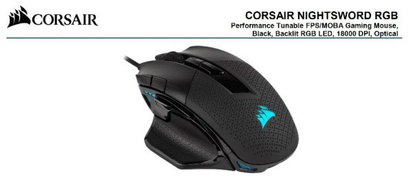 Corsair Nightsword RGB Smart Tunable Gaming Mouse
