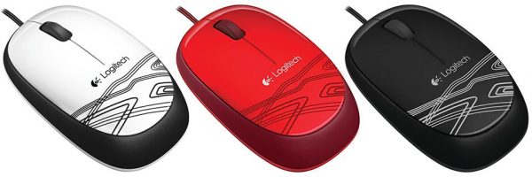 Logitech M105 Corded Optical Mouse Black - High-definition optical tracking Full-size comfort Ambidextrous design LS