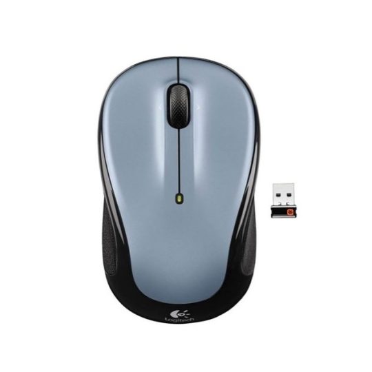 Logitech M325 Wireless Mouse Black Grey Contoured design Glossy Comfort Grip Advanced Optical Tracking 1-year battery life