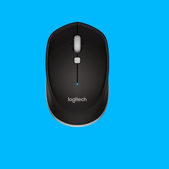 Logitech M337 Black Bluetooth Mouse Blue Compact design Curved shape with rubber grip Smart control and easy navigation