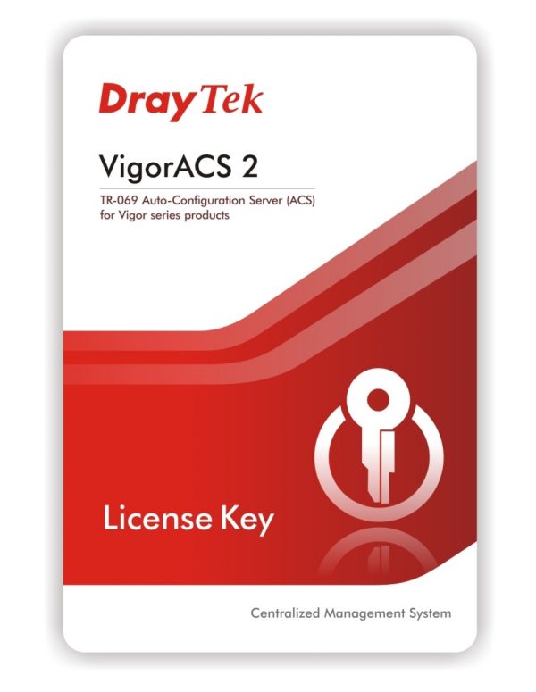 Draytek VigorACS 2 1(One) year license key for 25 CPE nodes - Centralized Management System for Vigor Router & VigorAP 2yr wty