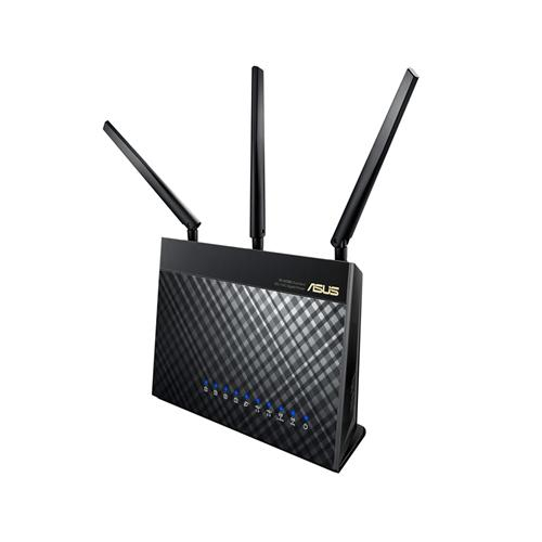ASUS RT-AC68U Wireless Gigabit Router, Dual-Band Tri-Stream AC1900, 5 x LAN, 2 x USB, 3 x High-performance Antennas, MIMO, Beamforming, Smart Connect,