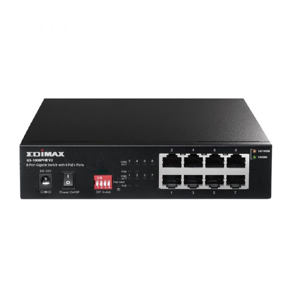 Edimax 8 Port 10/100 POE Switch 85W, 4X POE/4X 10/100/Desktop
